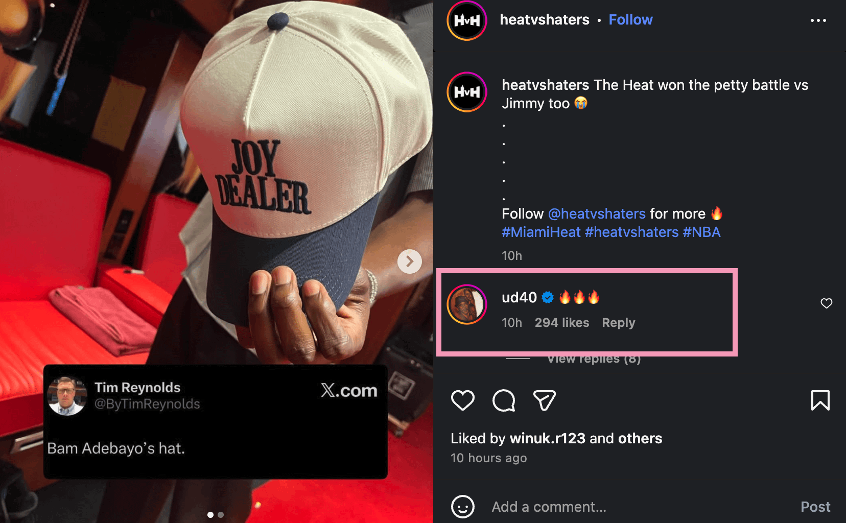 UD thinks Bam's "JOY DEALER" hat is 🔥🔥🔥