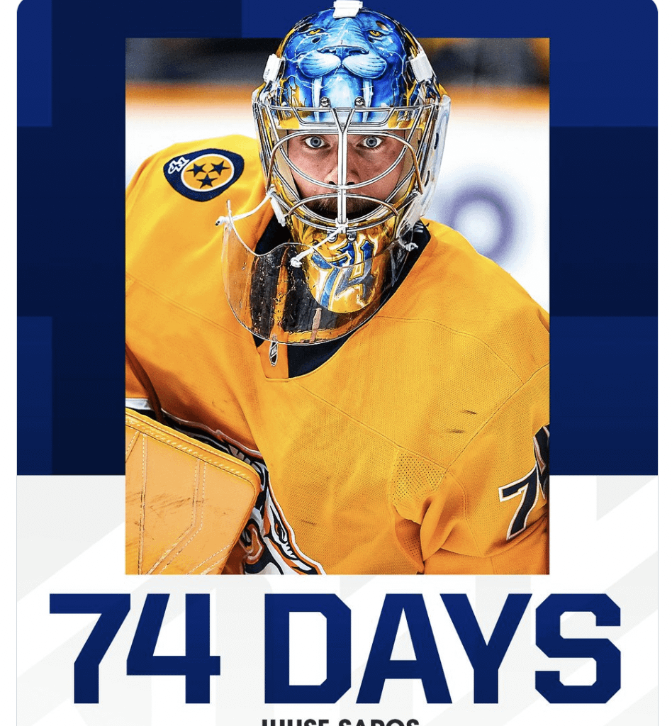 Juuse Saros days until the Olympics