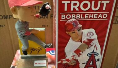 SGA Mike Trout ROTY and Cycle Bobbleheads for sale
