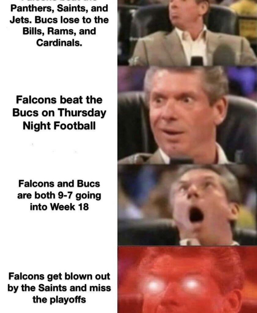 Whose ready for this absolutely quintissential Falcons experience over the next few weeks?