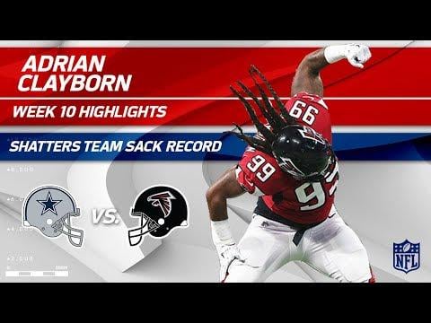 On this day 8 years ago, Adrian Clayborn exploded for a franchise record 6 sacks against the Cowboys!