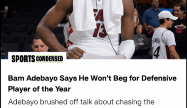 Bam doesn't want to beg for DPOY honors