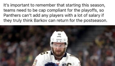 Starting to really look like Barkov will be back!
