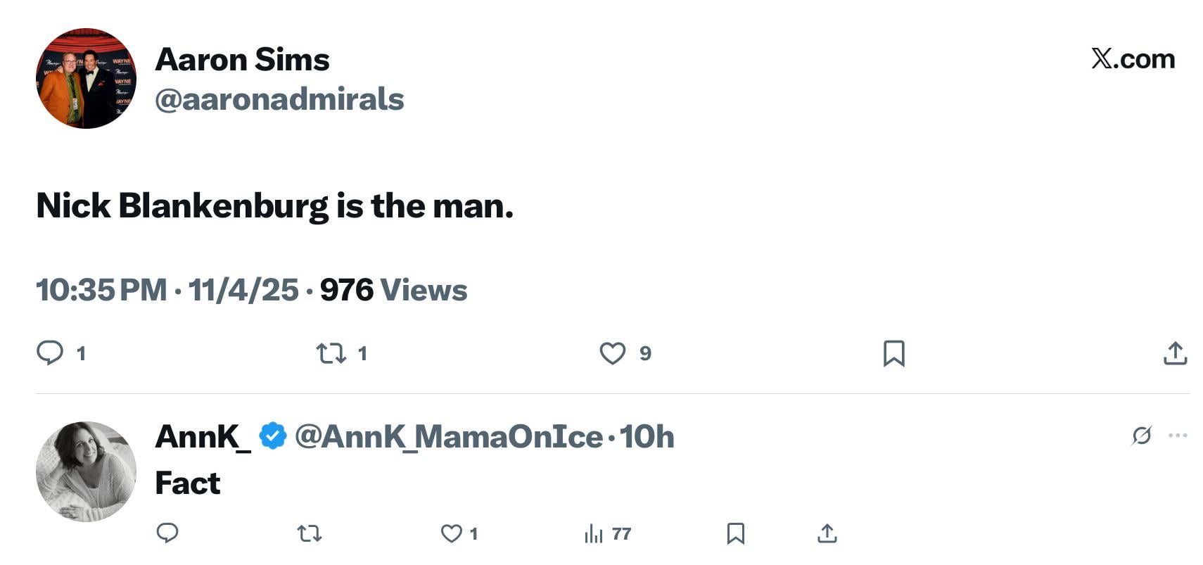 [Sims] Nick Blankenburg is the man.