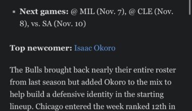 ESPN’s power rankings have the bulls at 8, below the 76ers who they beat last night.