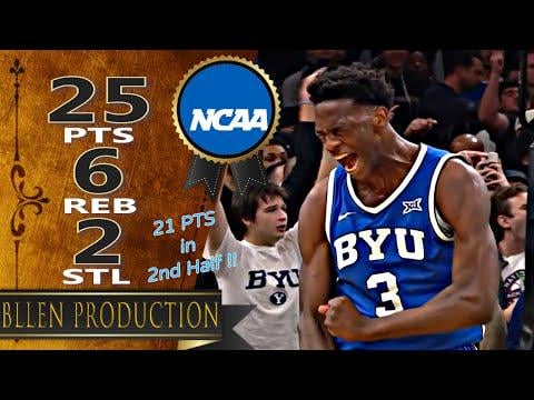 AJ Dybantsa - 25 Pts, 6 Reb, 2 Stl, 2 3PT Full Highlights｜BYU Cougars vs UConn Huskies｜2025.11.15