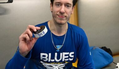 Jordan Binnington set the record last night for most games played by a goalie in franchise history (348).

Binner also holds the record for wins (177), playoff games played (48) and playoff wins (23).

Under his tenure he’s led us to the playoffs in 5 of 7 seasons and the 2019 Stanley Cup.