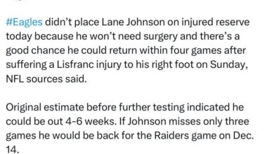 [McLane]Update on Lane Johnson
