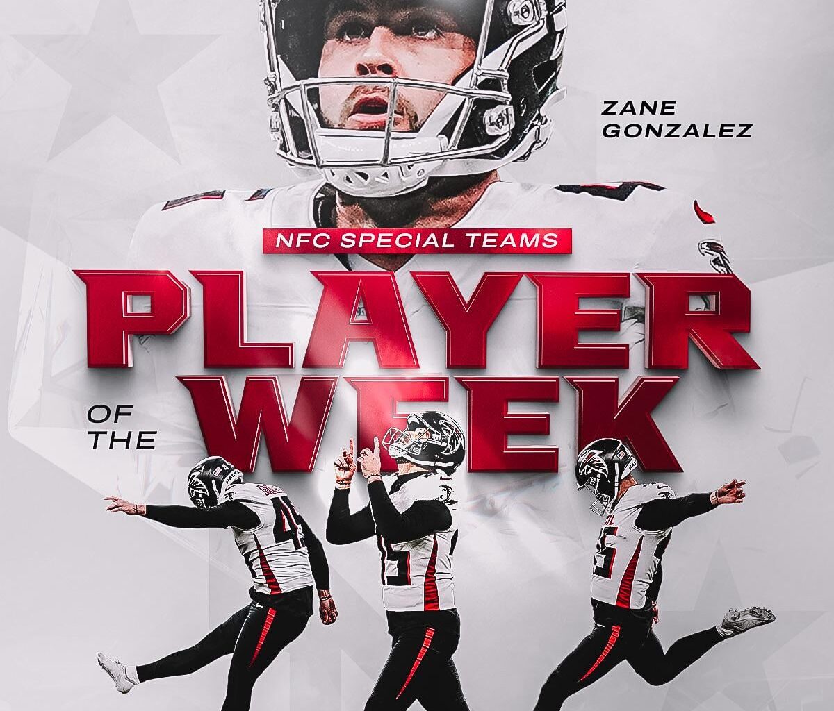Zane Gonzalez named “NFC Special Teams Player Of The Week”