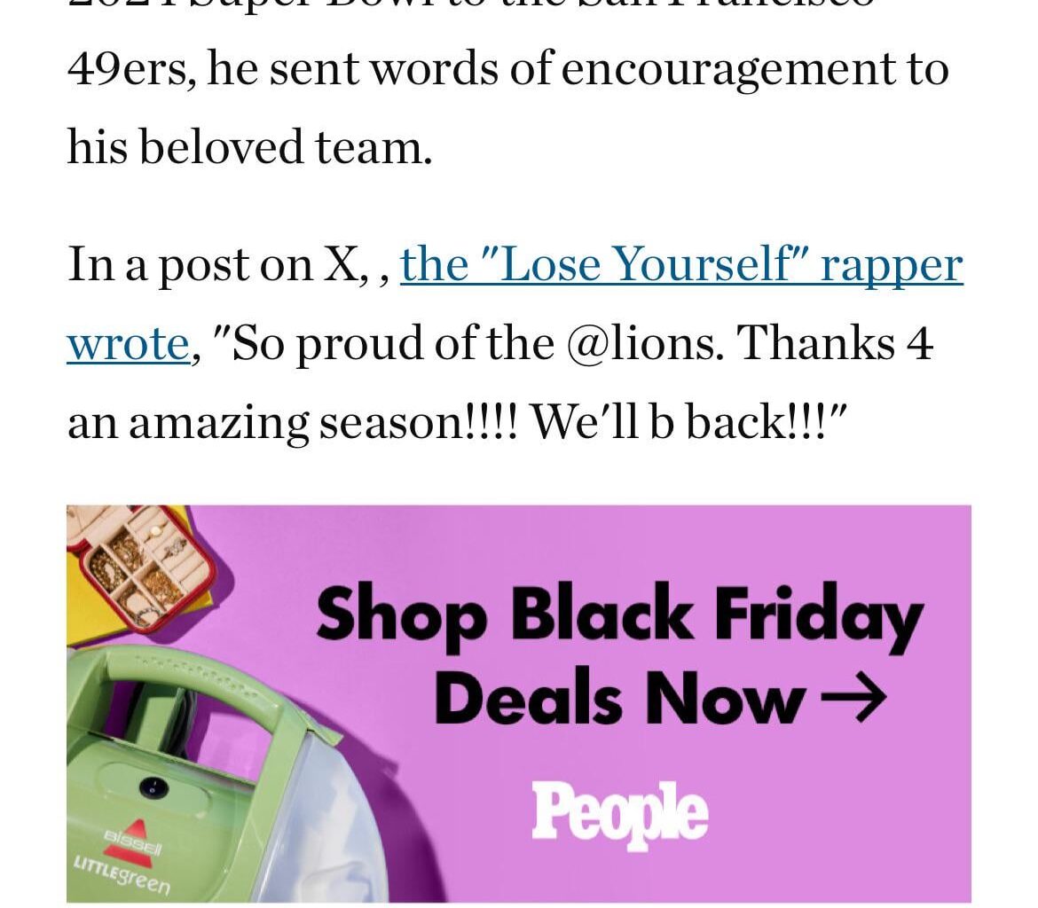 According to People magazine we won the Super Bowl in 2024