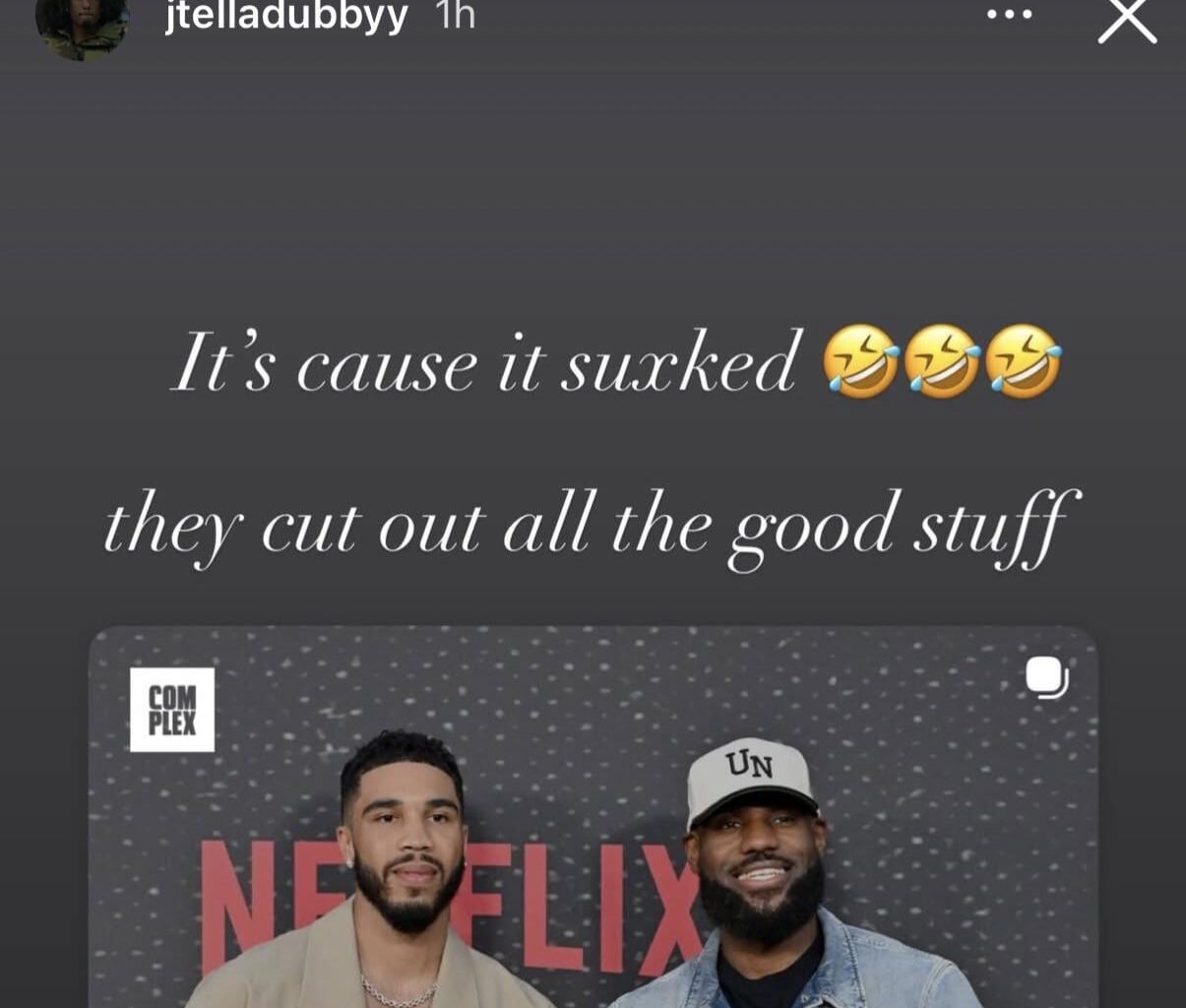 Jalen Williams posts and deletes on his secondary Instagram story saying Netflix’s “Starting 5” sucked because of cut content