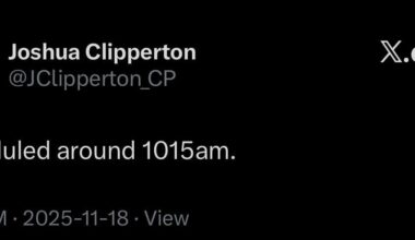 Treliving Scheduled For 10:15AM.