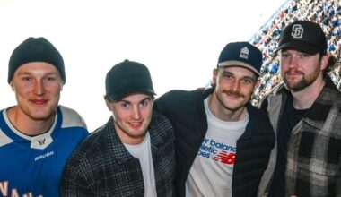 Sone of the Canucks at the first Vancouver Goldeneyes game