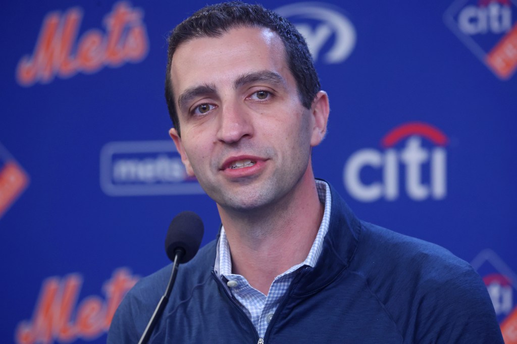 David Stearns is pictured during a Sept. 29 press conference.
