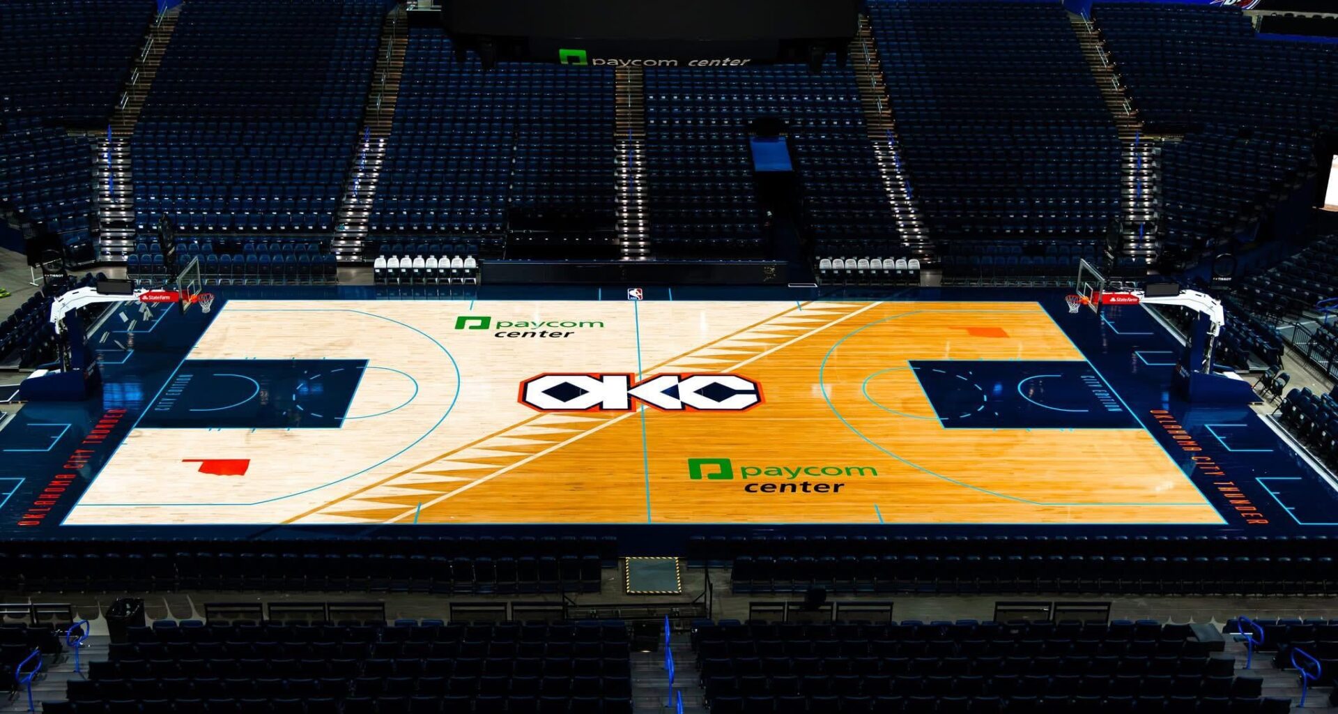 Posted by the Thunder on Social Media.  The court looks awesome!
