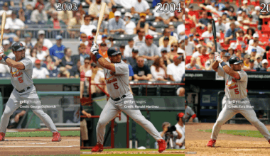 Why did Albert Pujols, from 2001 to 2007, keep raising his bat higher and higher while also crouching lower and lower in his batting stance?