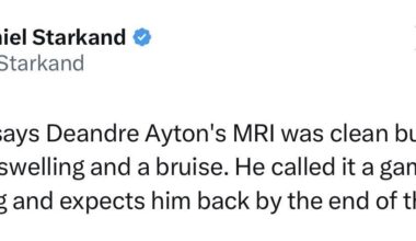 Ayton's MRI came back clean. JJ says he is considered "game to game" and expected to be back by the end of the week