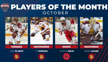 Max Plante named the NCHC Forward of the Month