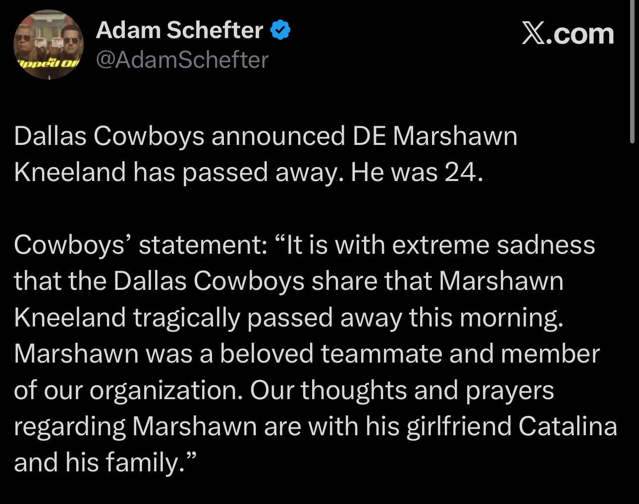 Deepest of condolences to the Kneeland family.