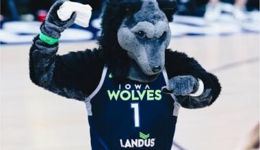 Watching the Iowa Wolves last night caught a glimpse of their mascot who looks like if Crunch had mange.