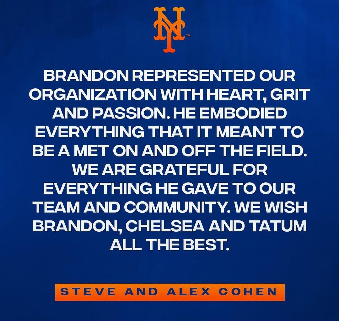 Message from Steve and Alex Cohen via Mets Instagram