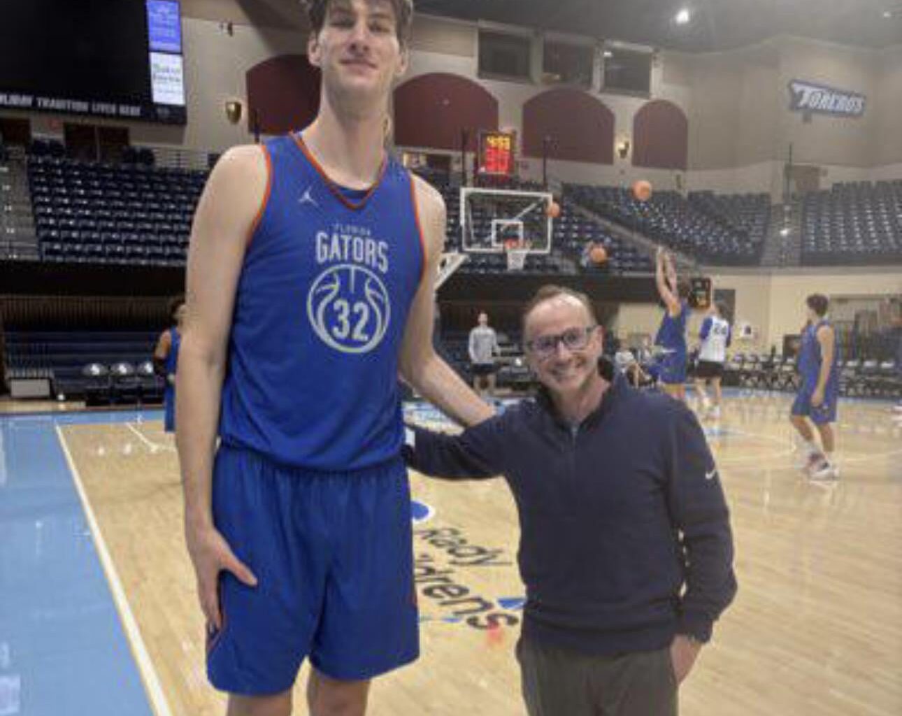 Twins Announcer Cory Provus with 7’9” 19 Year Old Florida Gator Oliver Rioux