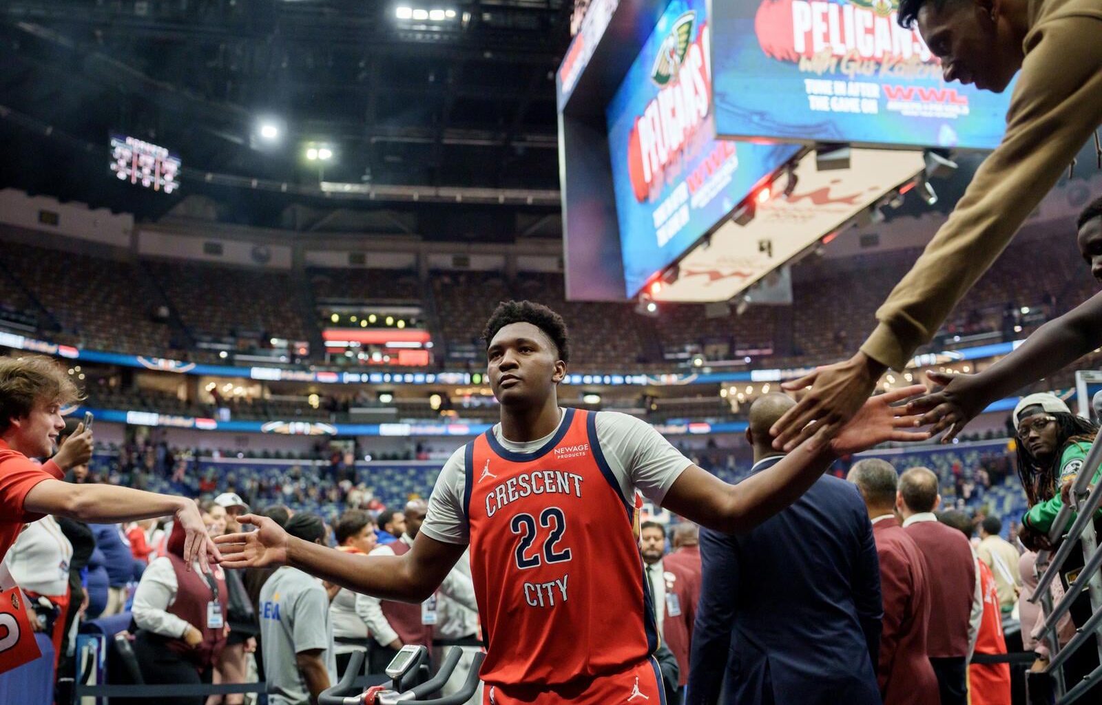 Pelicans rookie Derik Queen joins Victor Wembanyama as the only other rookie big with at least 8 rebounds, 7 assists and 4 steals in the three-point era.