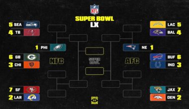 NFL Playoff Bracket Picture 2025-26 and AFC, NFC Standings After Week 12 SNF