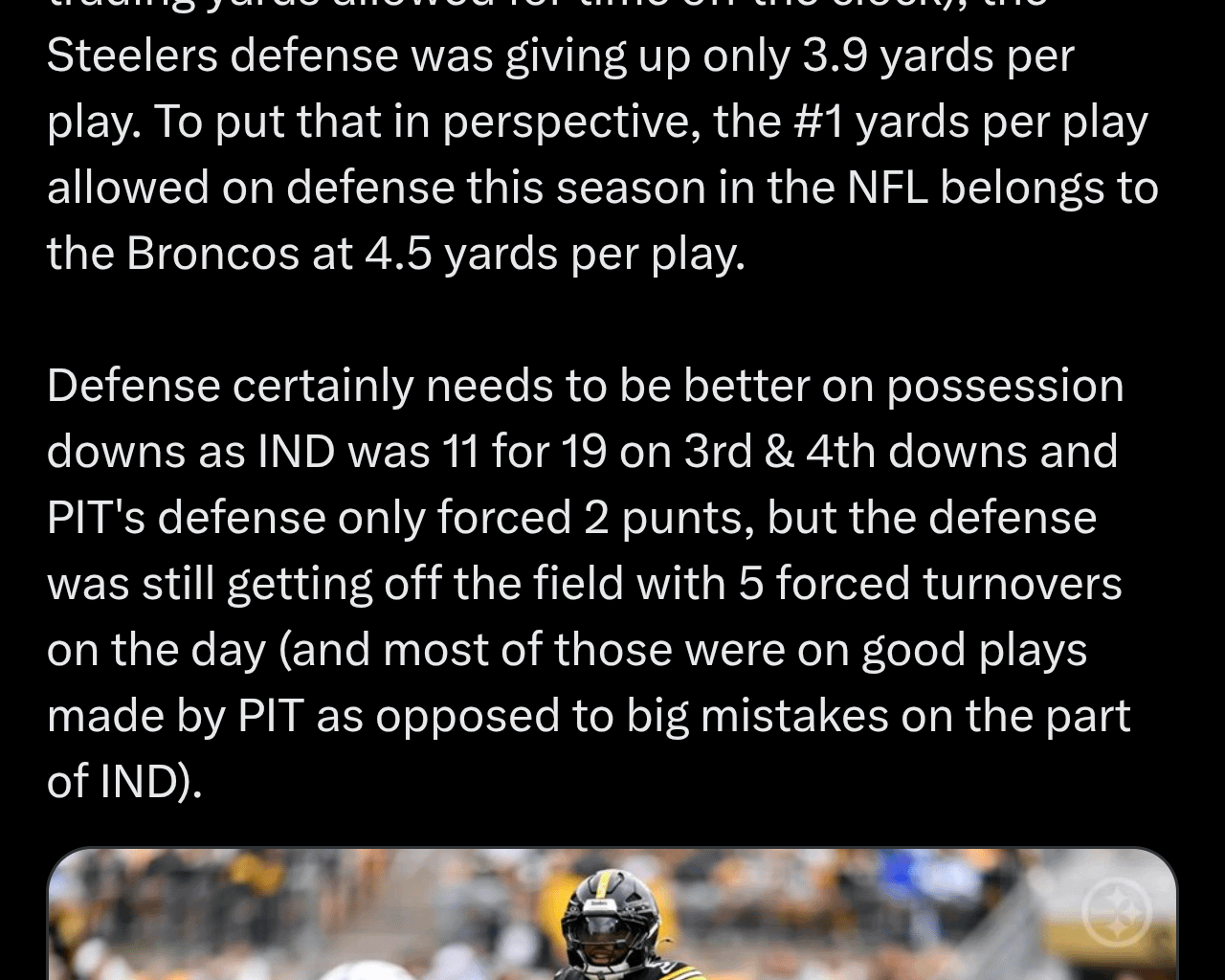 Steelers trade yards for clock management in late 4Q vs. Colts