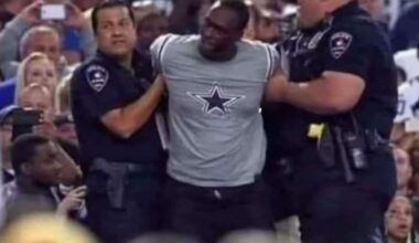 Security forces Cowboys fan to finish watching the game😭😭