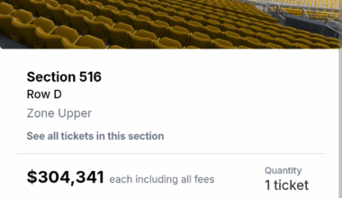 Sunday's Most Expensive Ticket.