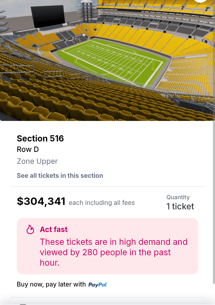 Sunday's Most Expensive Ticket.