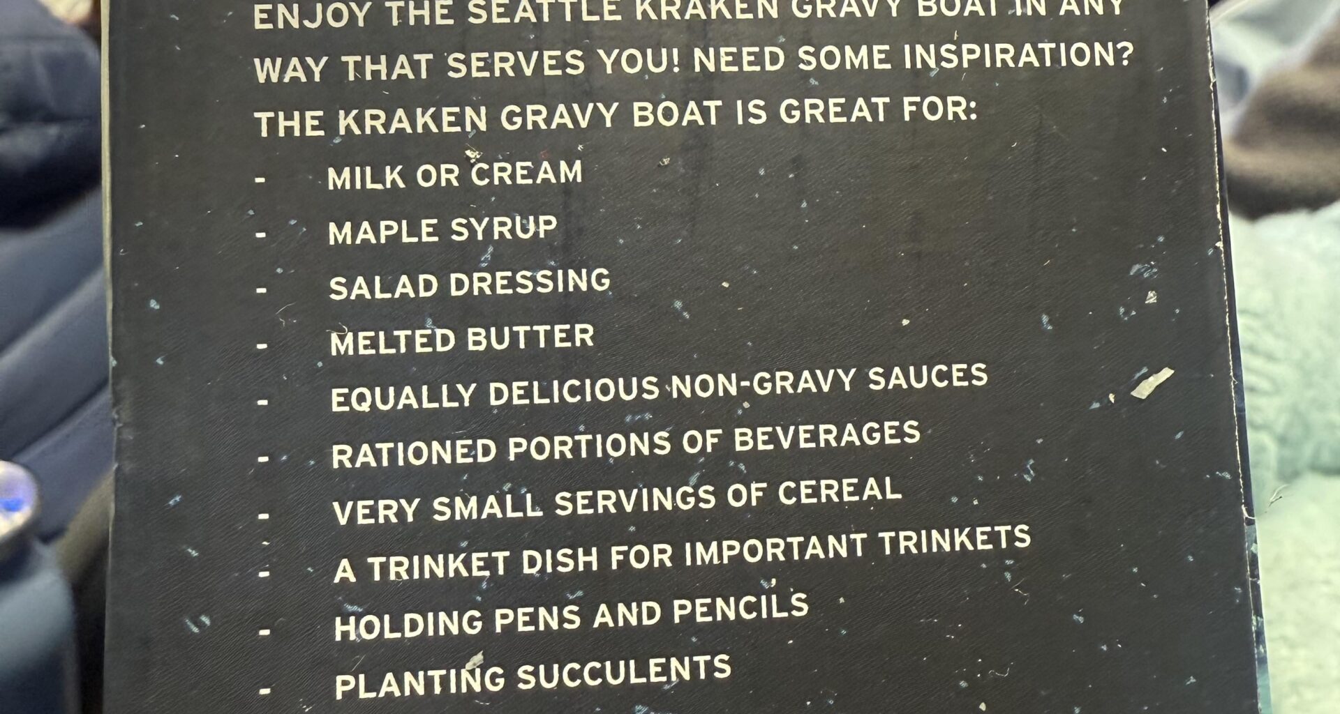 So many uses for the Kraken gravy boat!