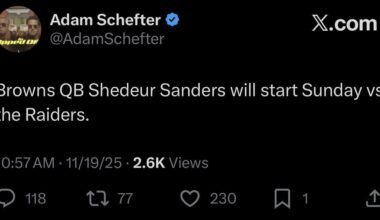 BREAKING: Shedeur Sanders to start Sunday vs. Raiders (Schefter)