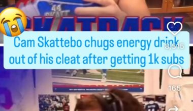 Cam Skattebo w/ DJ3 jersey