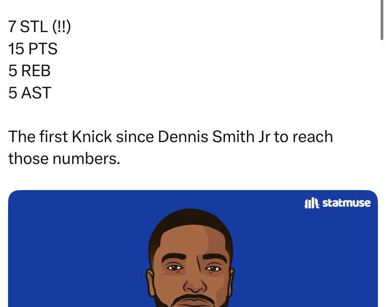 Not the best shooting game but he was all over the place on defense and played 40+ minutes with no OG. Also 2 blocks as well with the 7 steals!!