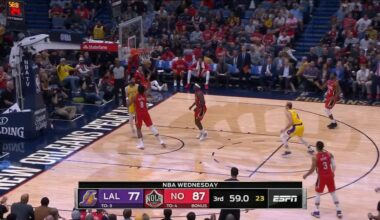 Six Years Ago Today: Anthony Davis returns to New Orleans as a Laker, introduced with Darth Vader's music in the starting lineup. Booed all game, Davis scores 41 (15-30), injures his elbow, but comes back to make the game-winning steal & free throws in a 16-point comeback.