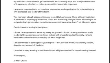 Ja’Marr Chase Apology