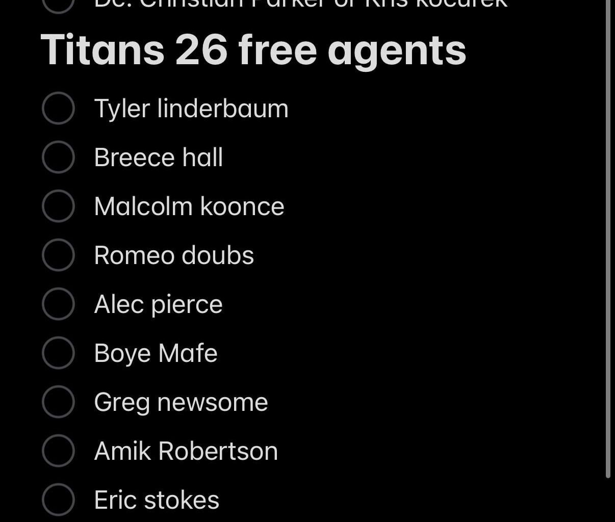 My dream scenario for next year