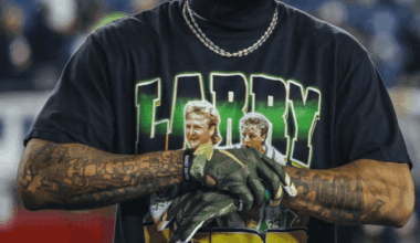 Christian Gonzalez repping Larry 💚☘️