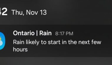 Oh! The weather app said the thing!!!