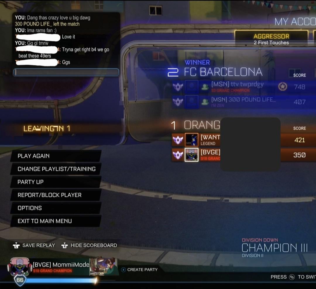 Played with Kobie Turner on Rocket League earlier today!