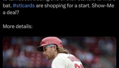 [Derrick Goold] “KCRoyals among teams interested in Brendan Donovan, per sources. And they're open to talk about trading one of their starters to find a bat.”