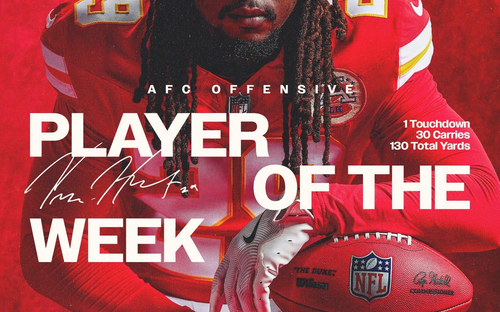 [Chiefs] Your AFC Offensive Player of the Week, Kareem Hunt💪
