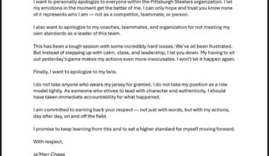 Ja’marr Chase Apology