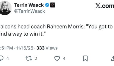 [Waack] Falcons head coach Raheem Morris: "You got to find a way to win it."