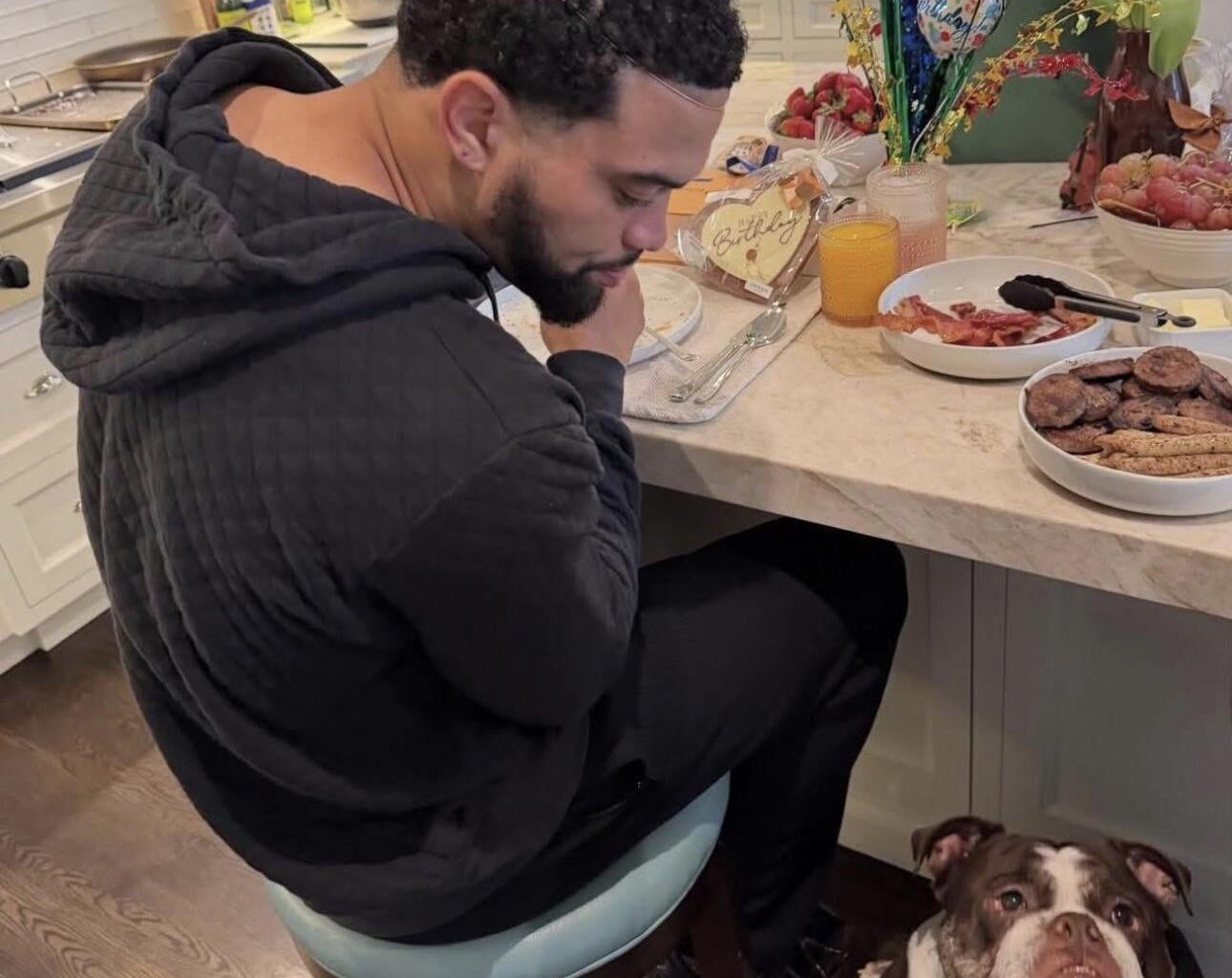 The birthday boy and his dog!