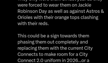 The Angels appear to be phasing out their gray uniforms completely, in order to keep the current CCs, while also bringing in new CCs for 2026.
