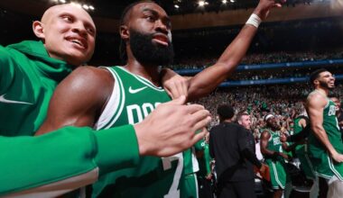 NEW STORY: Jordan Walsh shared that Jaylen Brown's belief in him as a defensive stopper may have translated into him getting more minutes: "He’s like, ‘I’m gonna have a conversation with Joe, and we can go from there.’ I was like, ‘All right, cool.’"