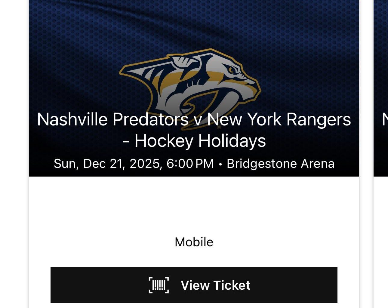 Selling 2 tickets for 12/21 game vs Rangers